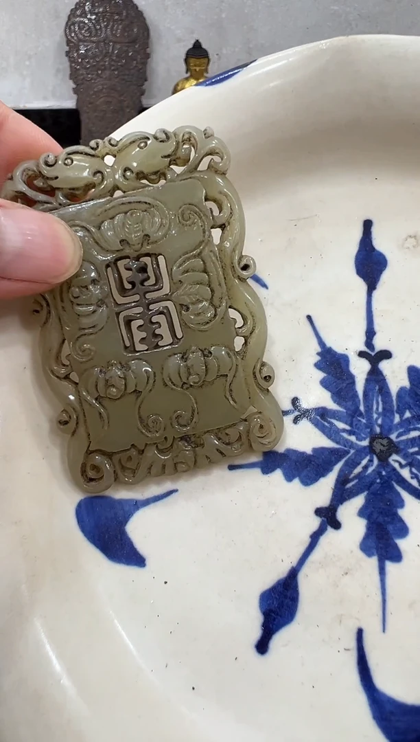 瓷片无*草手工，手绘，陶瓷