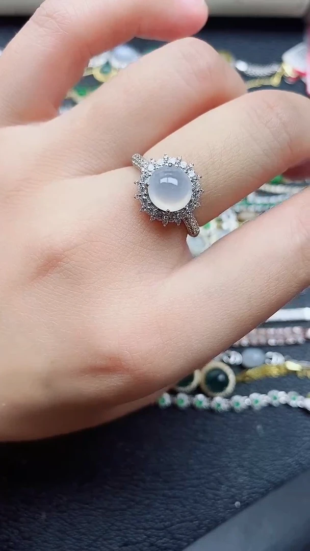 银S925镶嵌戒指翡翠1