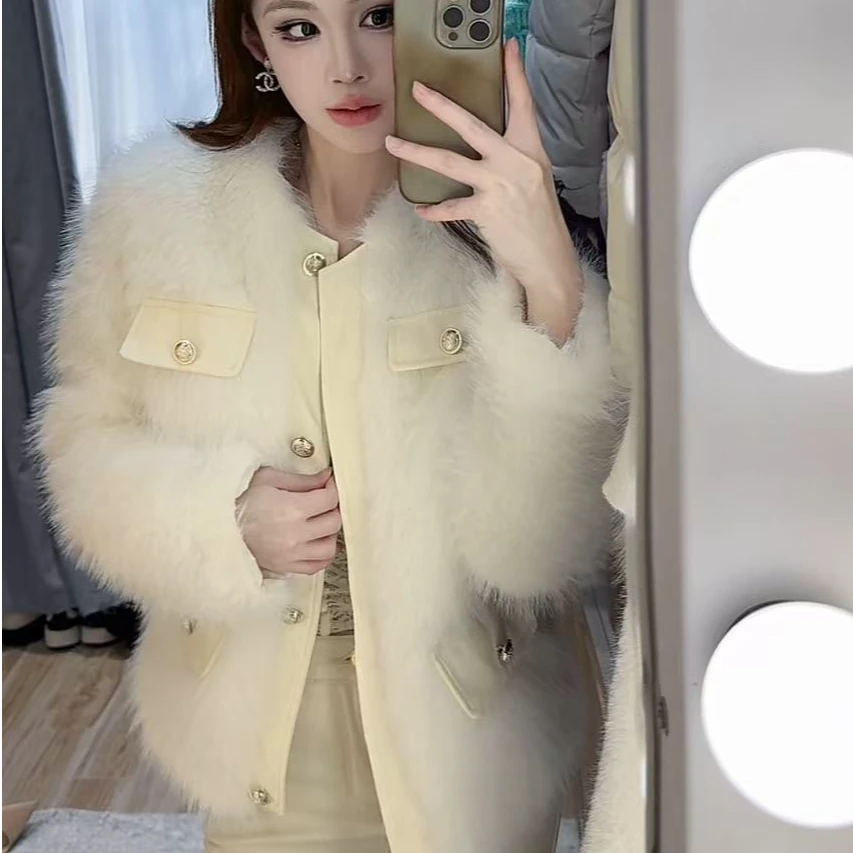 638小香毛外套 夹棉