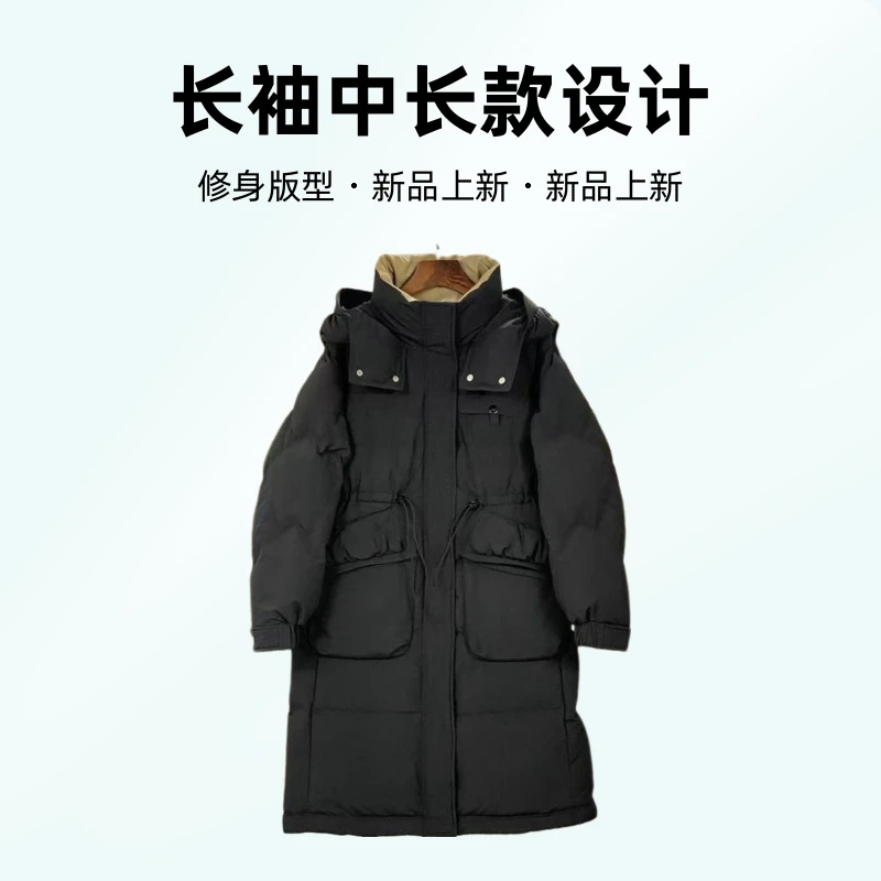 长袖中长款宽松棉服大码设计舒适保暖外套