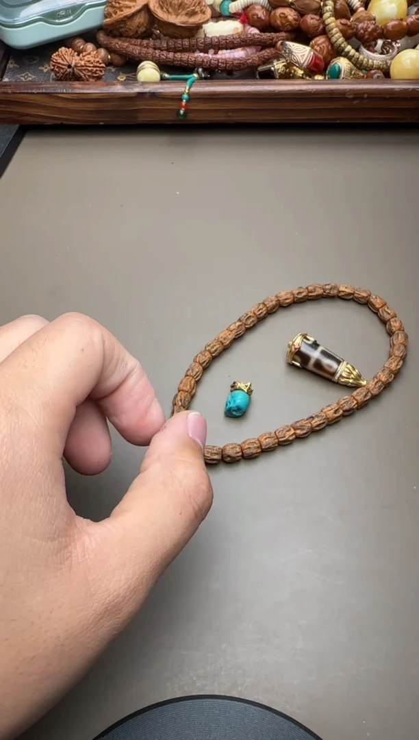 【闪购商品】菩提吊坠足金镶嵌百香籽链子53213541