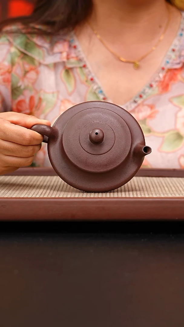 茶壶紫砂四号井底槽青虚扁180cc鲍煜