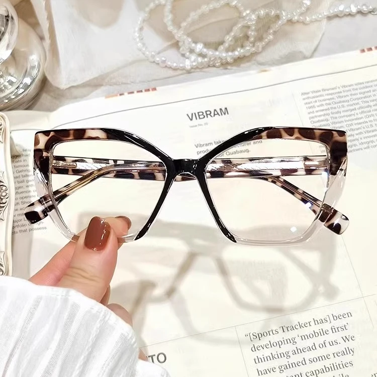 黑色大框猫眼老花眼镜女士防蓝光舒适百搭远视镜可配度数近视眼镜