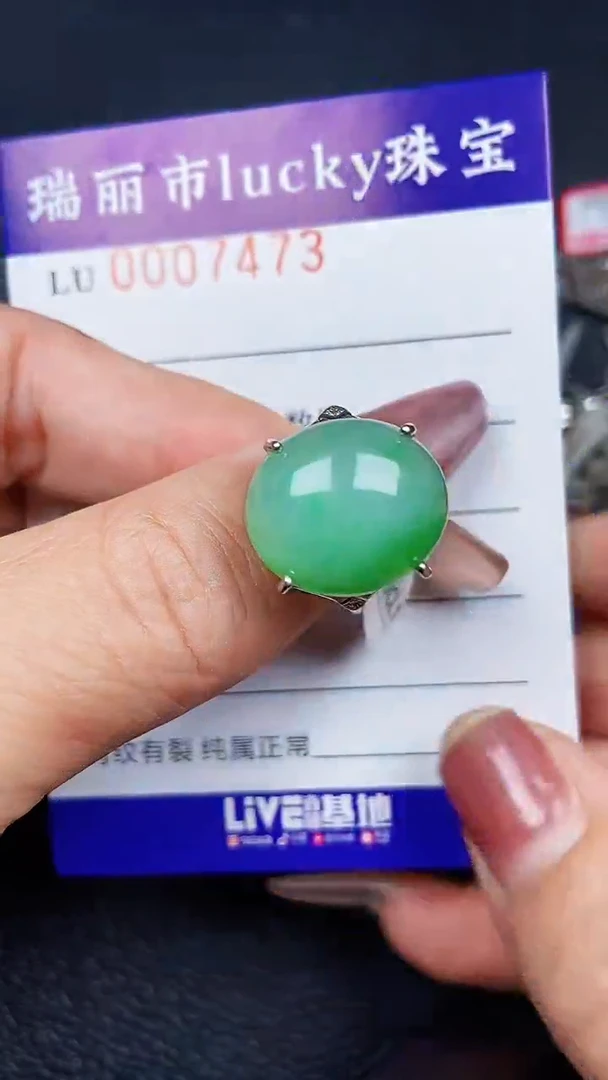 颈饰银S925镶嵌翡翠7473