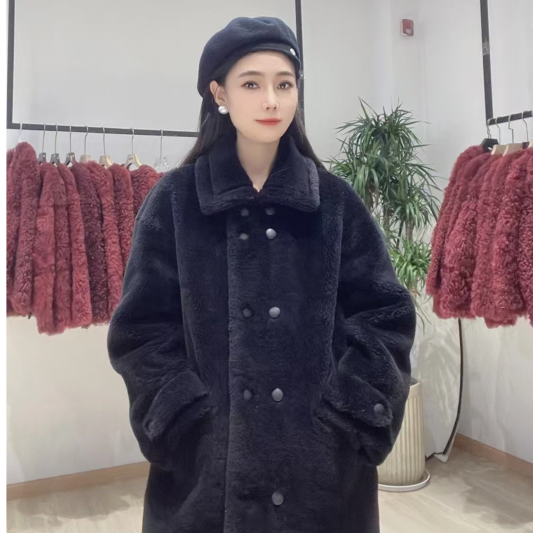 美尚【伦敦回忆】7788高级女款黑色休闲宽松长款气质设计师冬季大衣