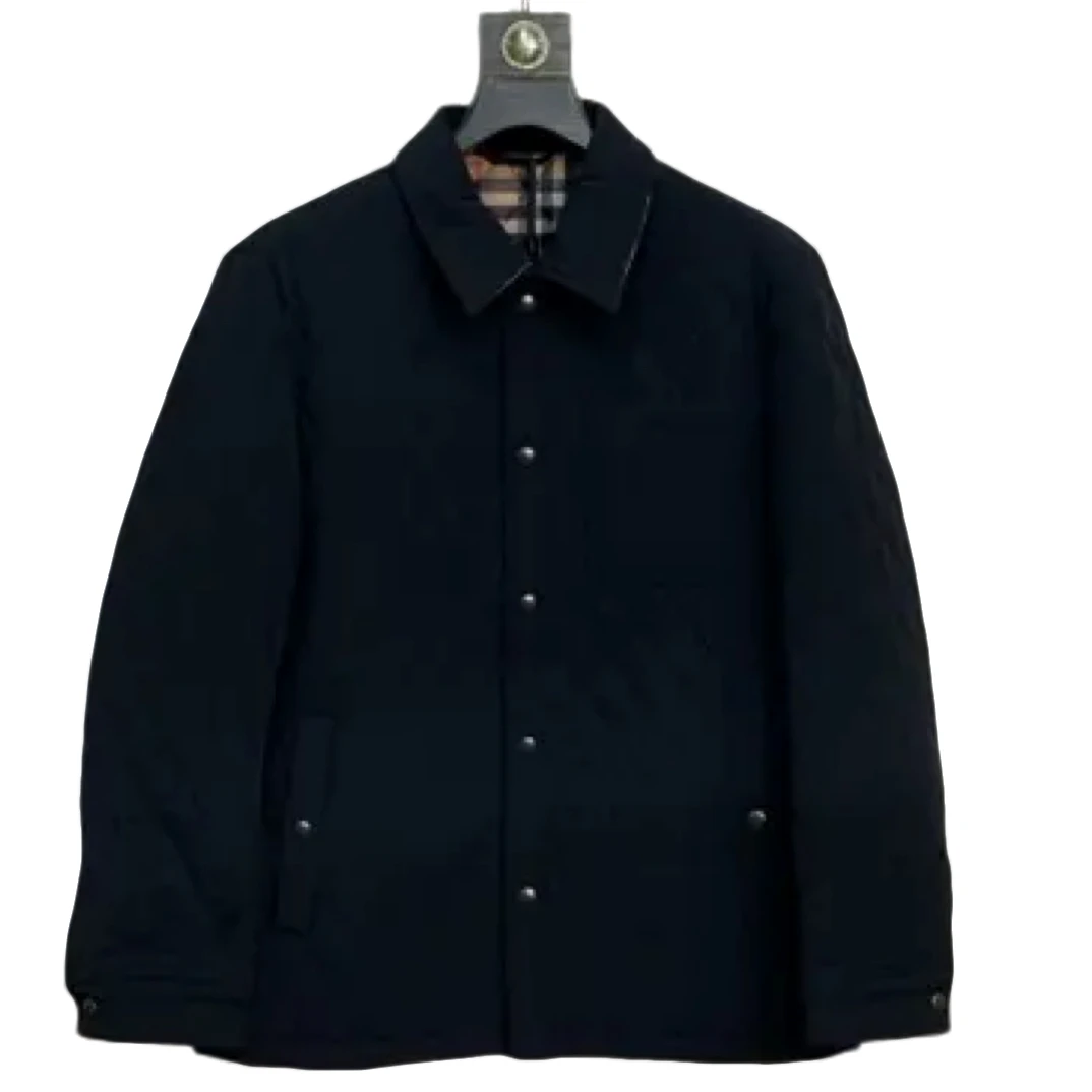 25F-6238男士冬季休闲菱格绗缝轻柔保暖翻领棉服外套