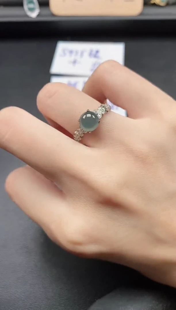 翡翠戒指银S925镶嵌51511