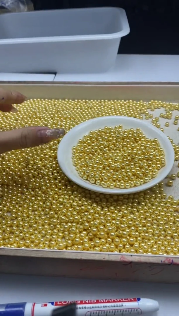 【闪购商品】拼合珍珠（马贝珠）颈饰未镶嵌w271香槟金4mm*50颗