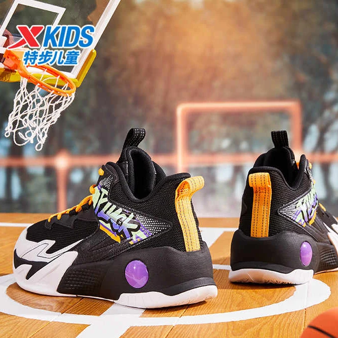 特步童鞋篮球鞋中大童潮款新品洋气鞋子男童运动鞋676415129479