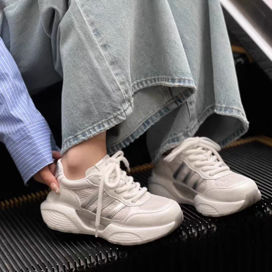 夏季薄款透气系带胶粘坡跟时尚休闲鞋韩版女鞋休闲鞋阿甘鞋百搭