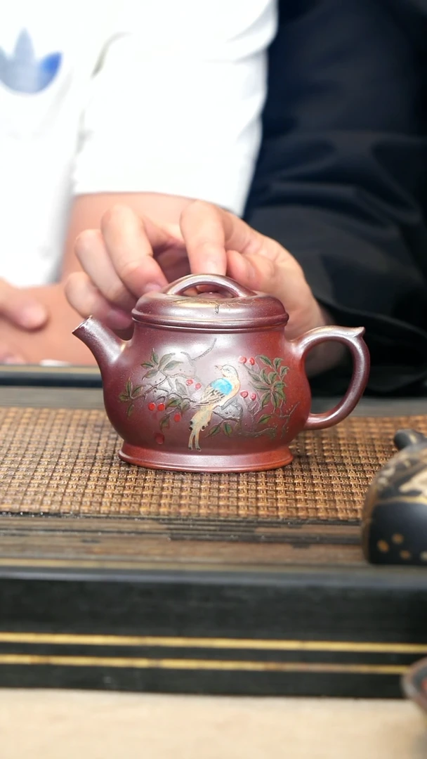 LJY34《花鸟·潘壶》柴烧