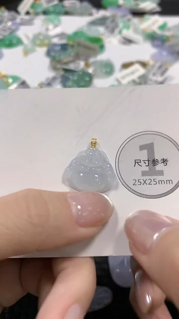 颈饰18K金镶嵌翡翠天然缅甸翡翠a货百元以上9元证书费自理