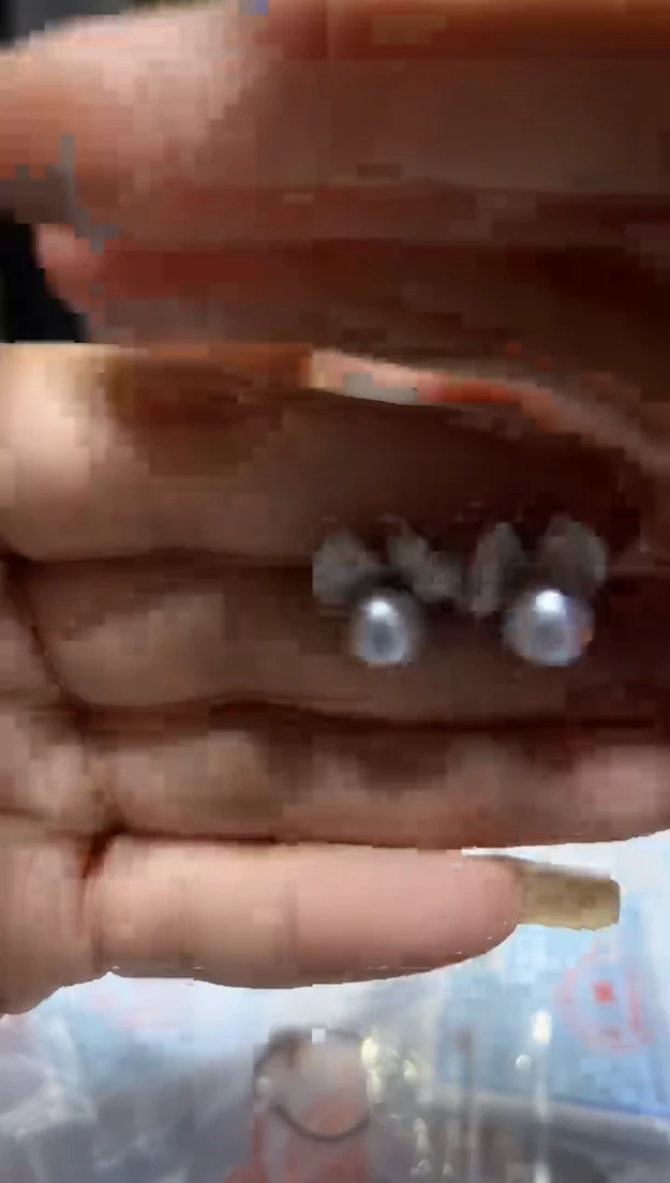 银S925镶嵌耳钉海水珍珠44