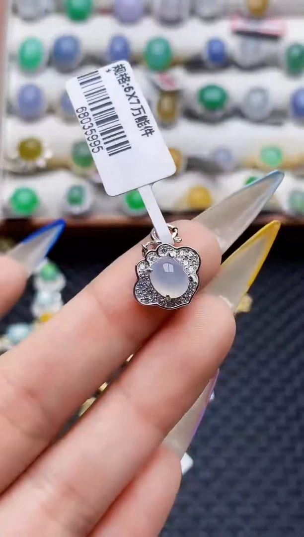 银S925镶嵌戒指翡翠2390