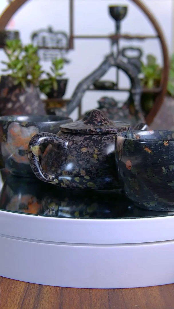 【闪购商品】奢上奢梅花玉茶具