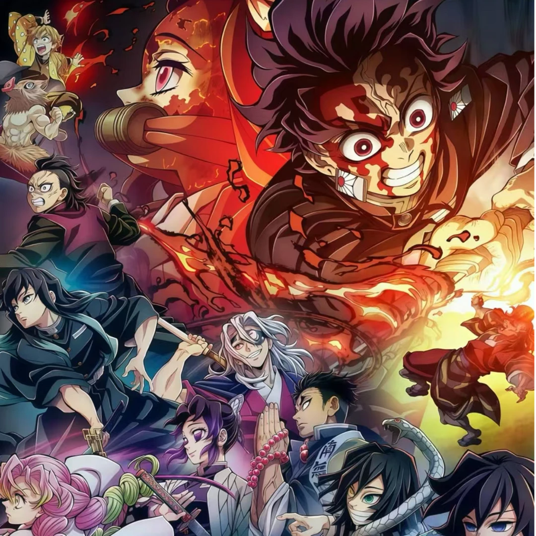 鬼灭之刃周边动漫二创 高清亚克力水晶砖摆件15*10*1.5平拆链接