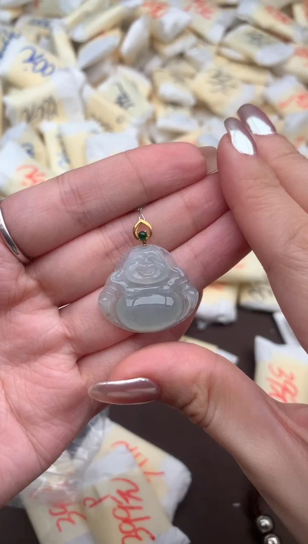 【闪购商品】翡翠挂件18K金镶嵌一