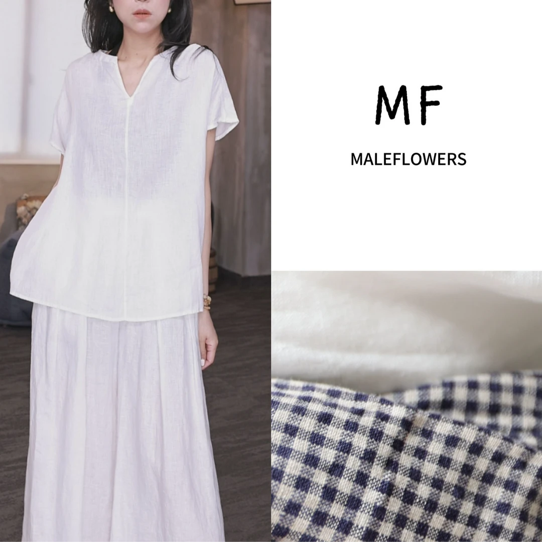 东倪MF 压褶设计感汉麻上衣女宽松百搭显瘦小飞袖衬衫 85B2569-1