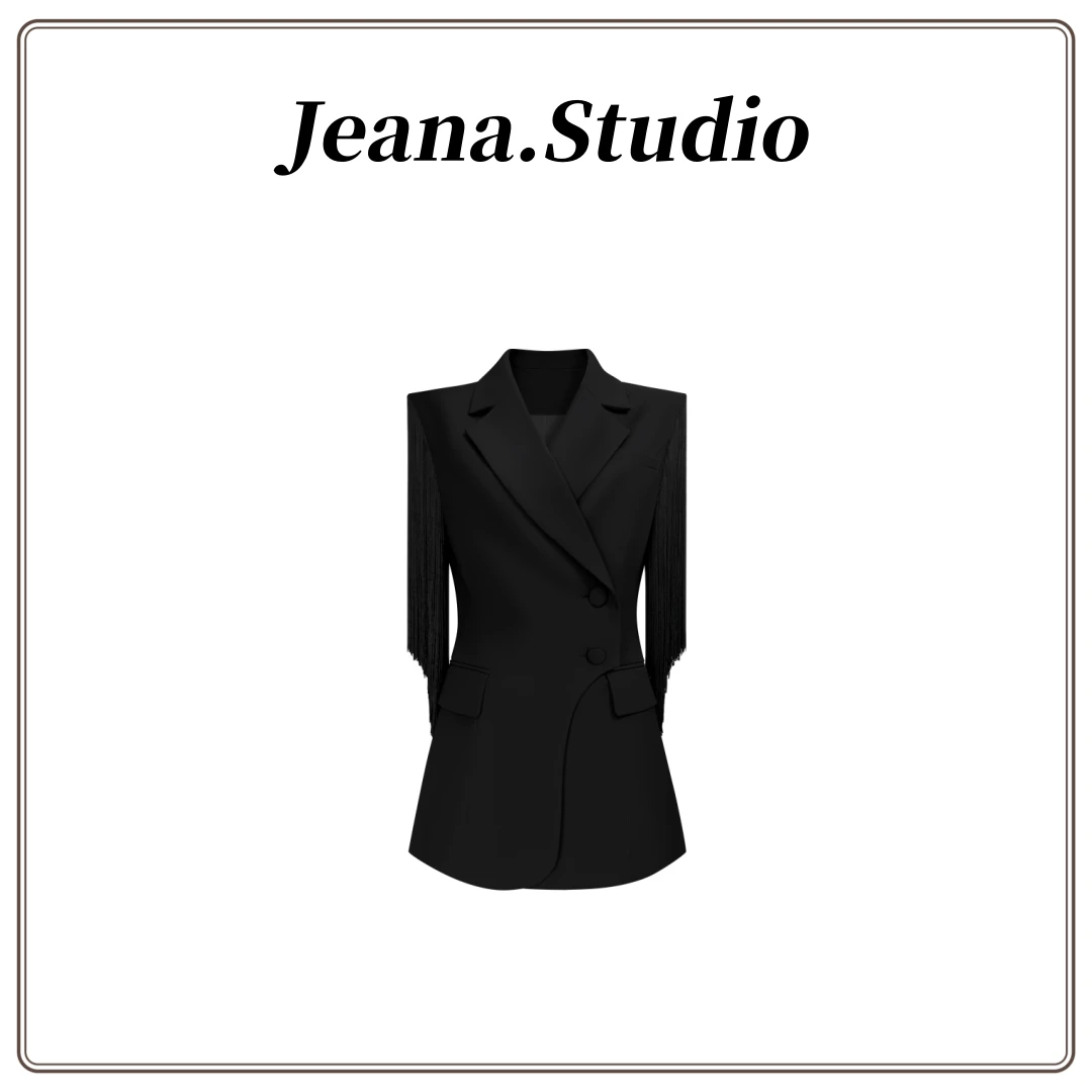 【Jeana.Studio】原创设计流苏无袖西装马甲