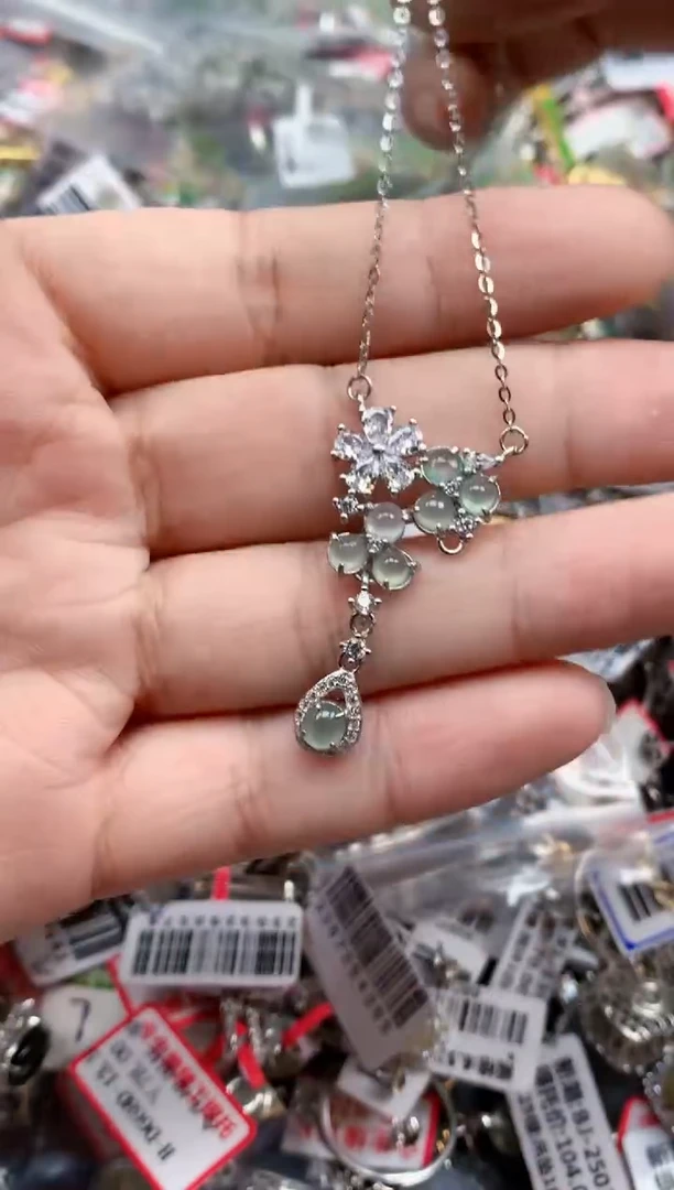 银S925镶嵌戒指翡翠天然A货缅甸翡翠