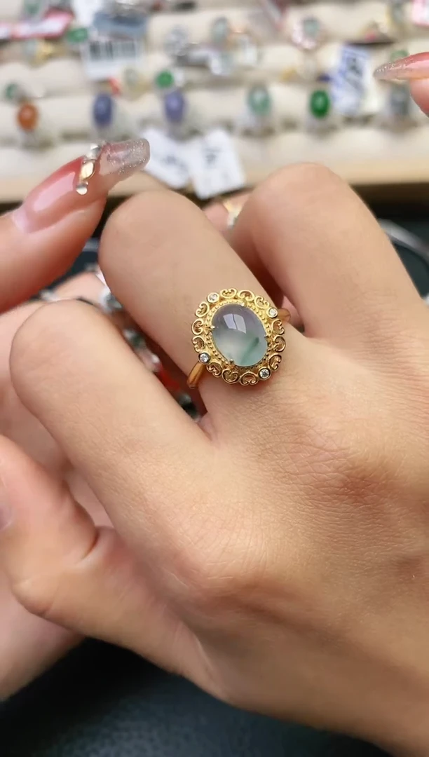 【闪购商品】翡翠戒指银S925镶嵌11111