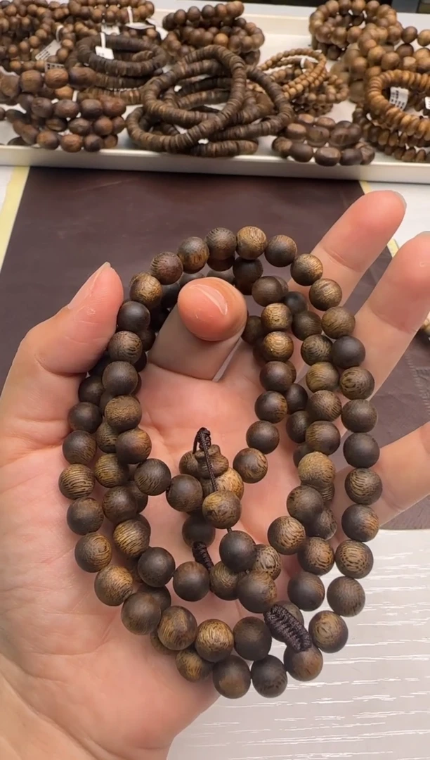 【闪购商品】沉香手串沉水浮绿棋张勺子108颗31g+一件发货