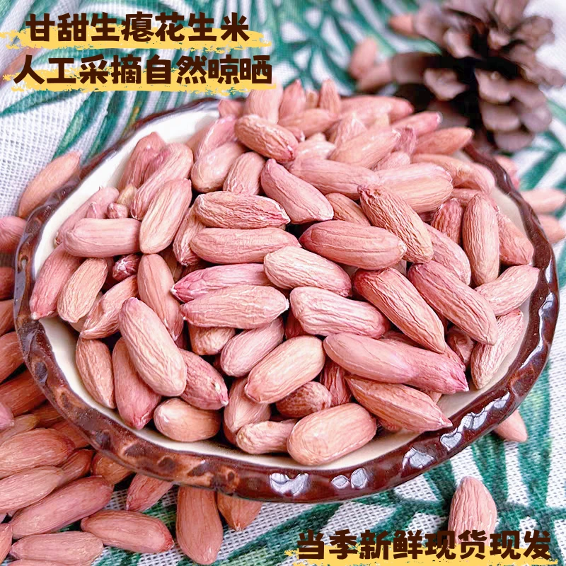 当季秋收新鲜瘪花生山东特产甘甜花生米农家自种人工挑选生秕花生