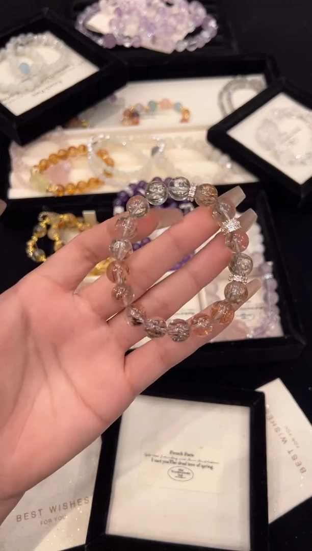 【闪购商品】水晶手链合金黑金超手链x1375