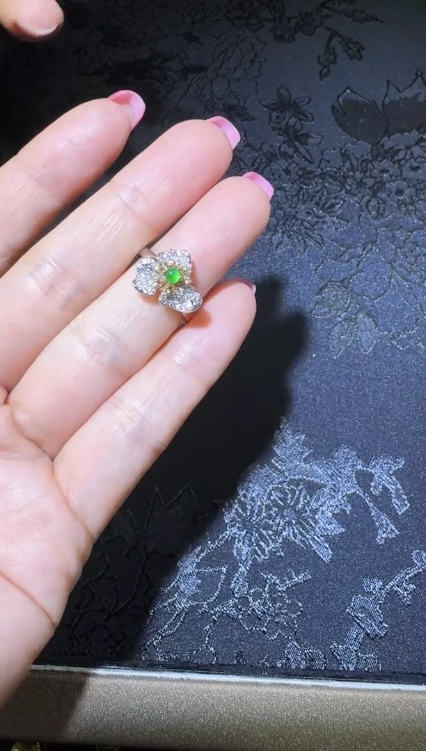 【闪购商品】翡翠戒指银S925镶嵌戒指