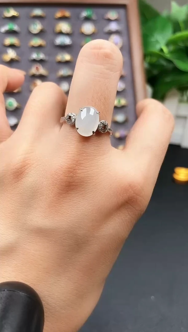 银S925镶嵌戒指翡翠11