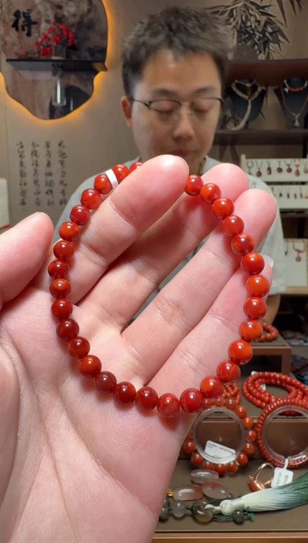 未镶嵌原矿无优化无注胶手串南红玛瑙任***乐一条约6mm多样性发货
