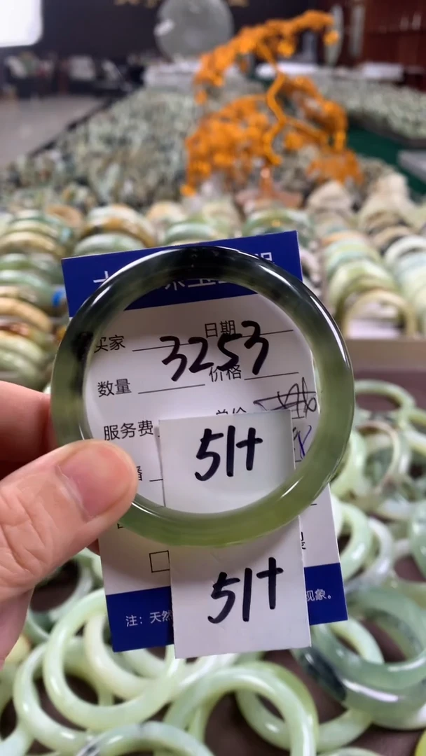 未镶嵌蛇纹石玉手镯3253