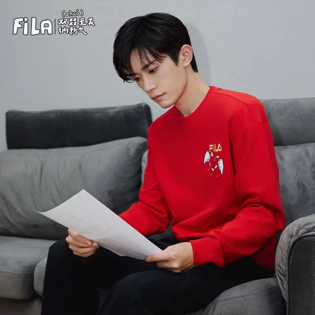 【易烊千玺同款】FILA斐乐男情侣装春氧气卫衣运动长袖F11U519202F