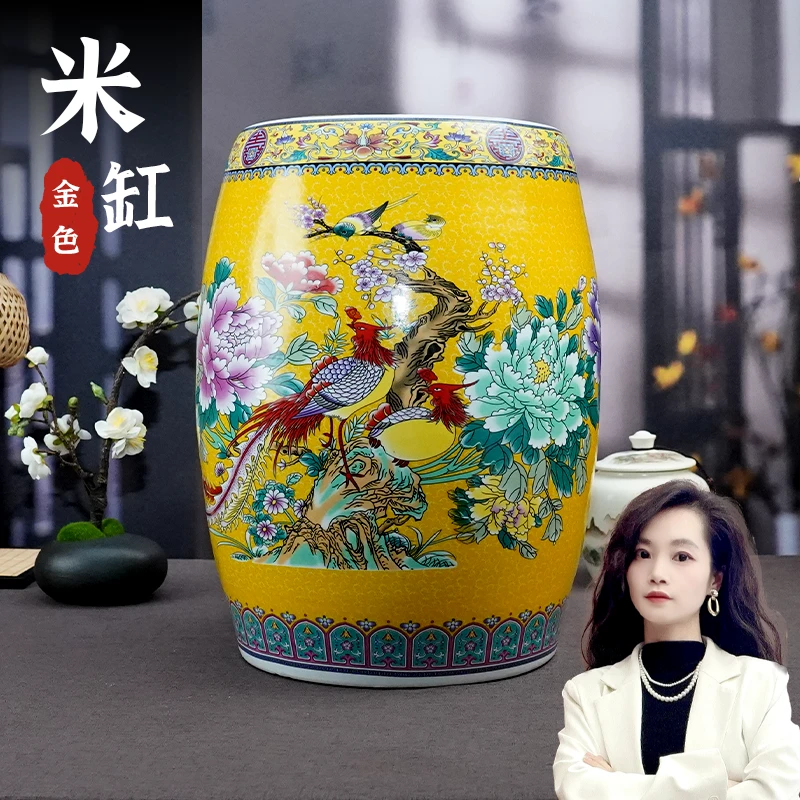 【百善瓷业】H3749金色花开富贵储物