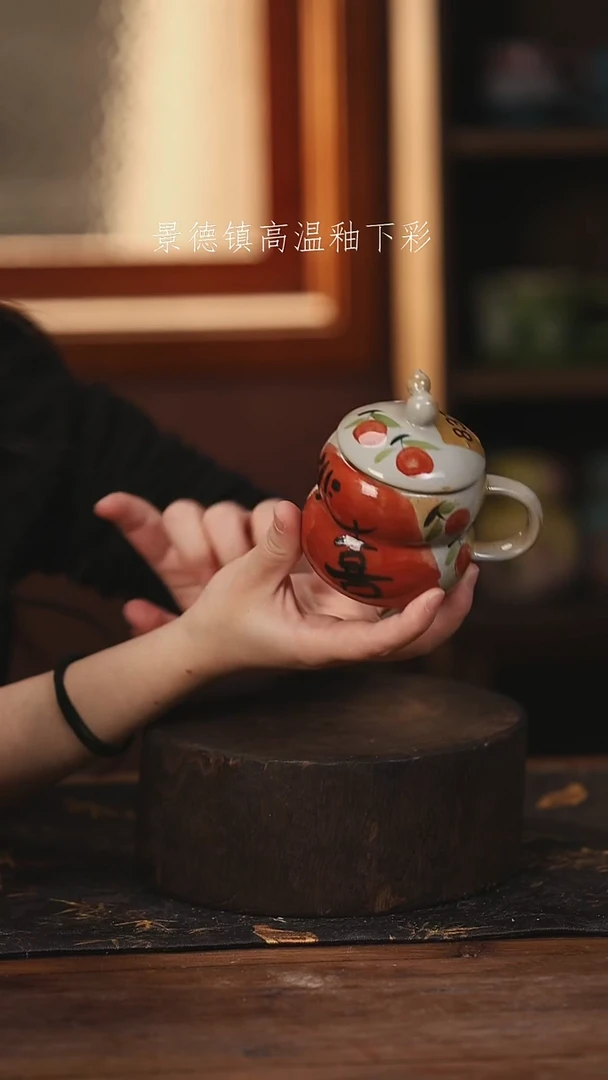 陶瓷景德镇高温釉下手绘陶瓷@L831@