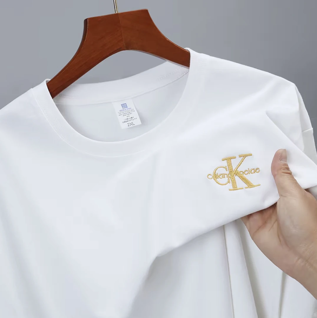 【刺绣】Crland kclair夏季纯棉T恤短袖圆领针织情侣休闲百搭自