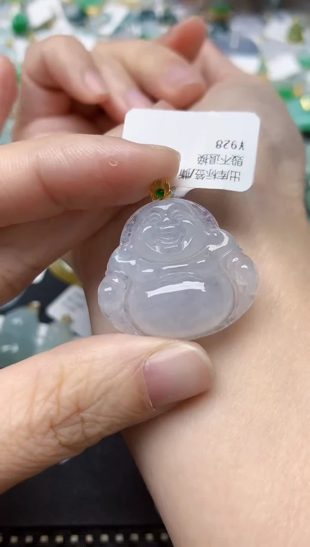 颈饰18K金镶嵌翡翠天然缅甸A货翡翠