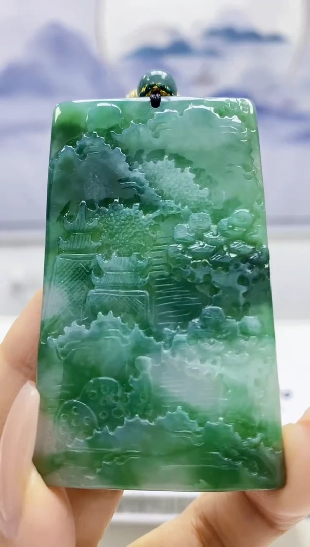 定制翡翠未镶嵌5028xx-毛货挂件93