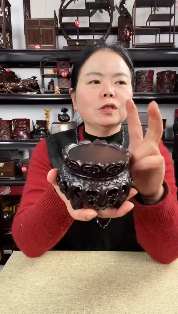 木新莲底座老李红木工艺品