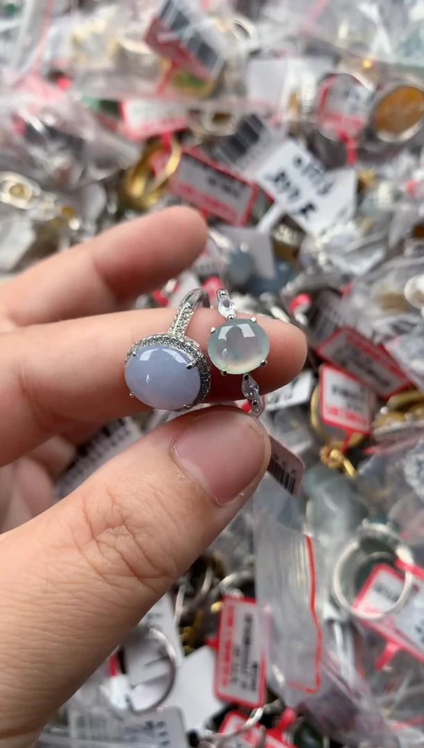 银S925镶嵌戒指翡翠11   5