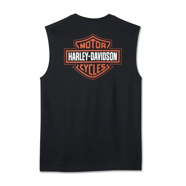 Harley Davidson/哈雷戴维森黑色圆领盾标背心/无袖T恤99050-24VM