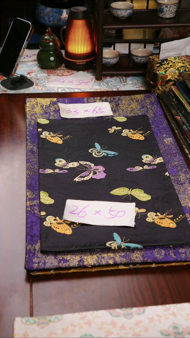 【梦幻蝴蝶双面】中国风干泡织锦茶席33*65