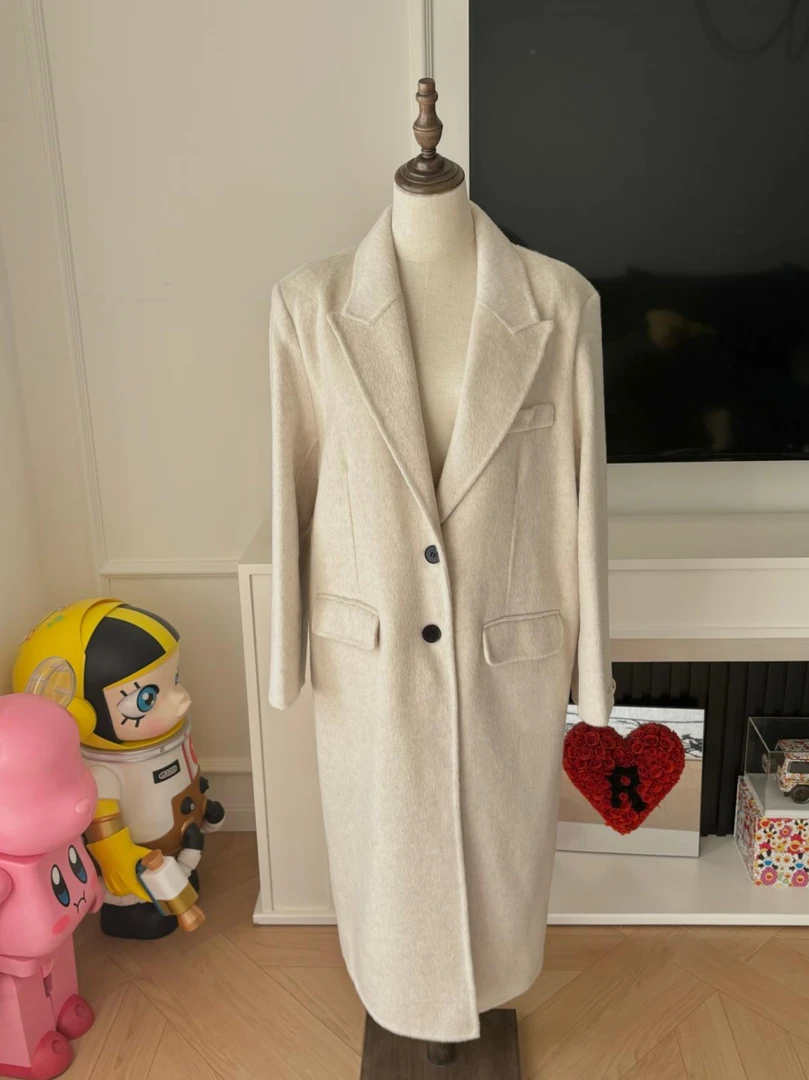PickRui 睿哥 首尔初雪 长款西装领羊毛双面呢