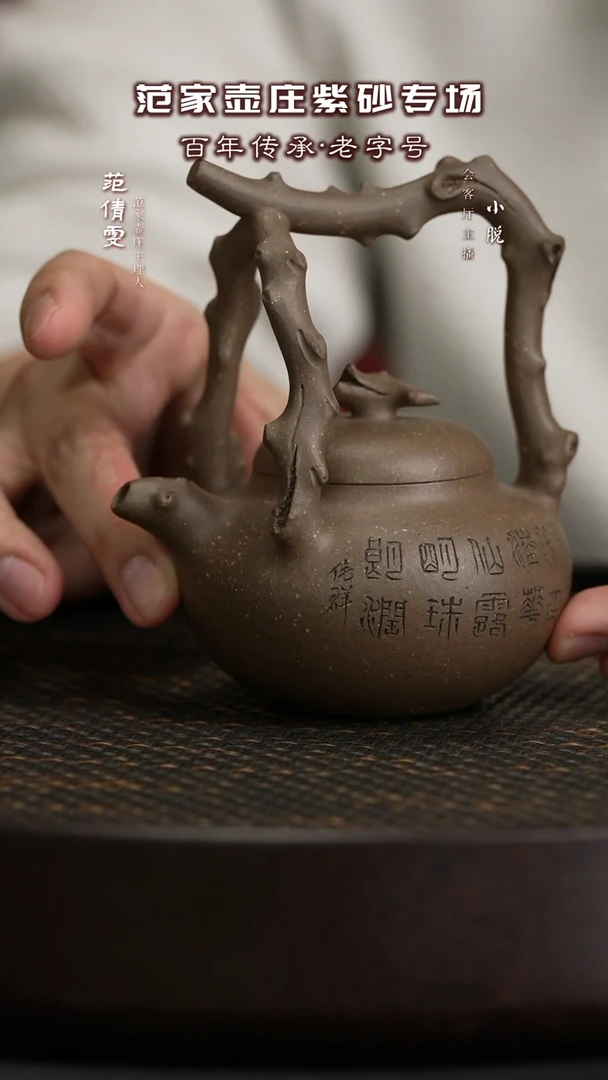 【闪购商品】紫砂茶壶JTT160范菊红东坡提梁古天青180