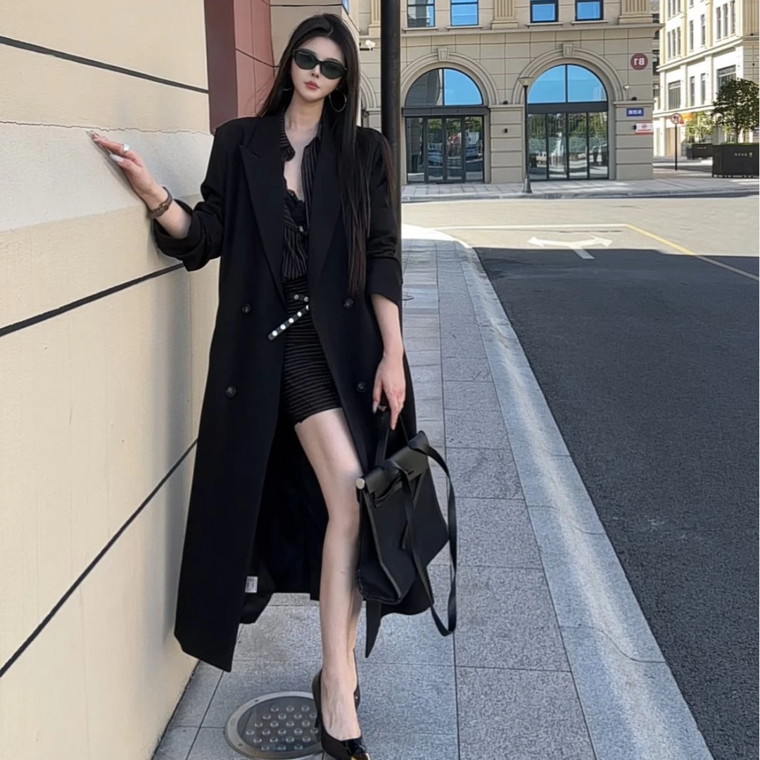 西装外套女2025年秋季新款高级感双排扣休闲西服大衣