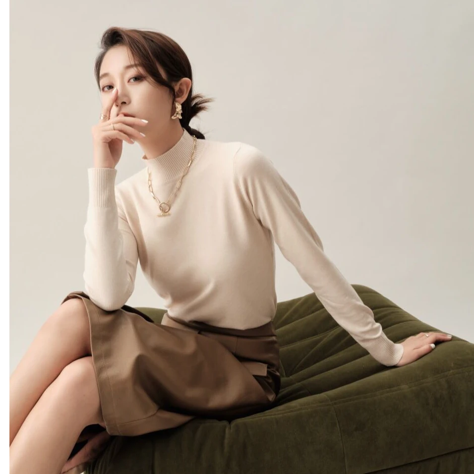 基础款八色打底衫均码弹力内搭中领针织衫百搭纯色长袖秋冬新款