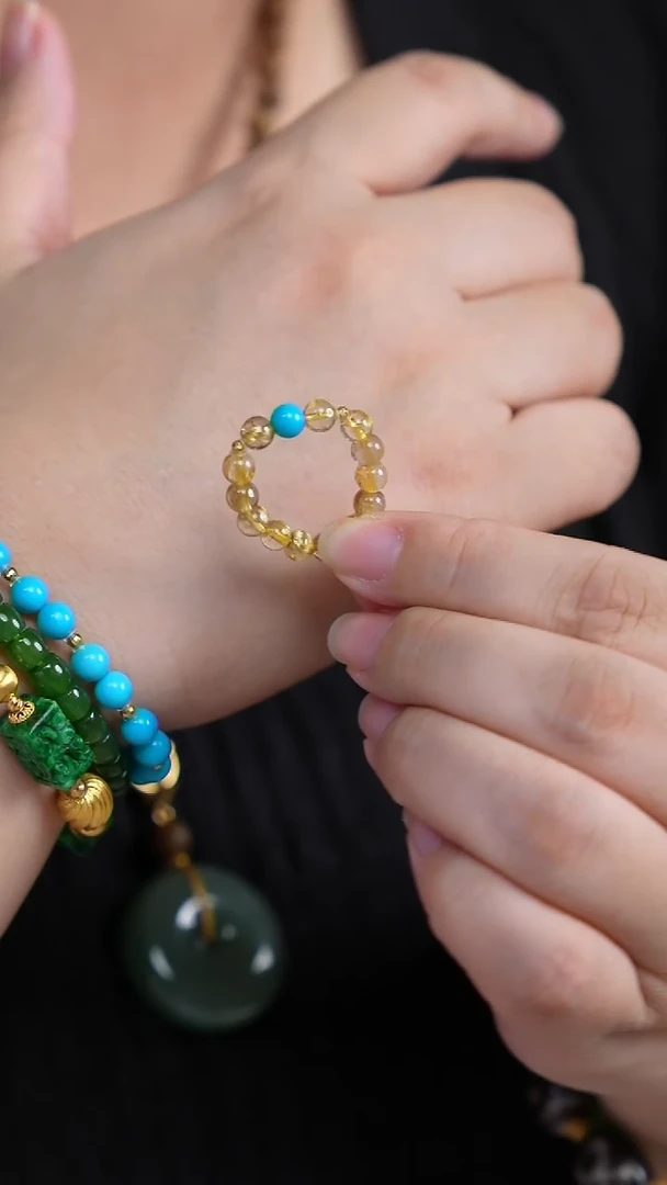 18K金镶嵌戒指水晶Y00847