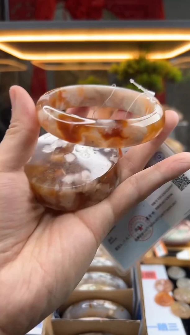 玛瑙/玉髓手镯未镶嵌62圈口（赠送镯心）23383