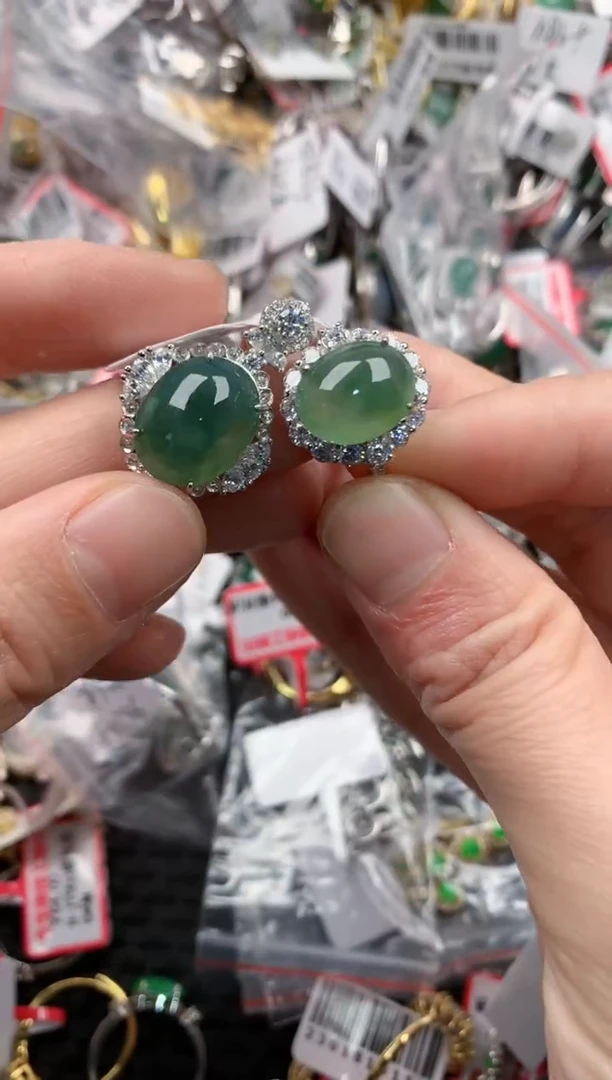 银S925镶嵌戒指翡翠111   10