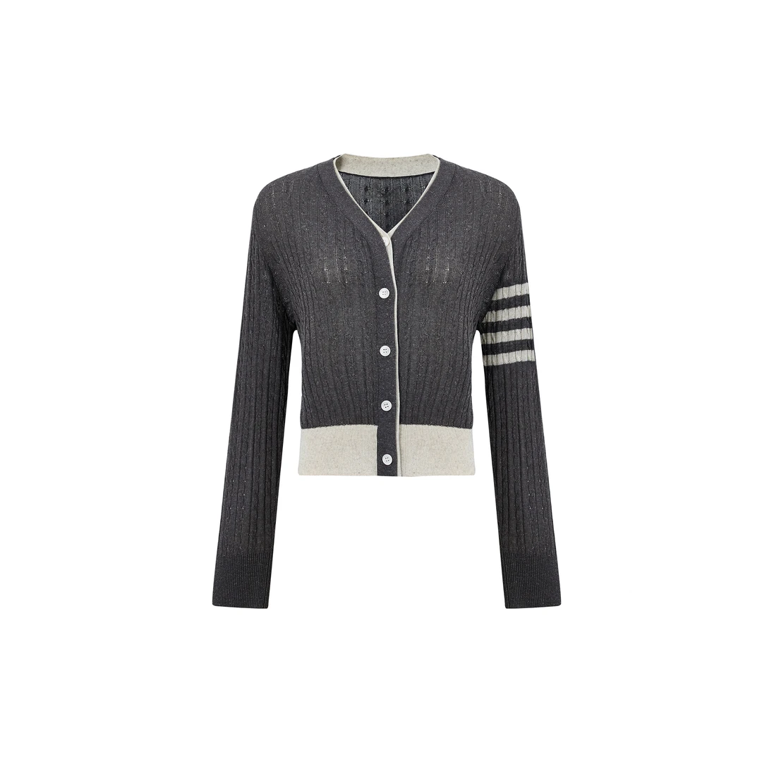 XINNIAO春上新莱赛尔亚麻混纺百搭针织衫